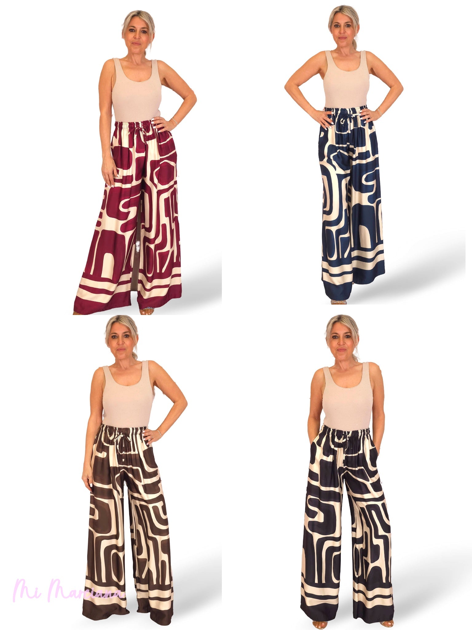 PANTALÓN ANCHO SATEN ESTAMPADO JOT