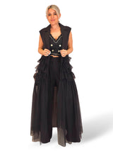 VESTIDO BLAZER VOLANTES TUL