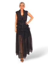 VESTIDO BLAZER VOLANTES TUL