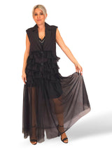 VESTIDO BLAZER VOLANTES TUL