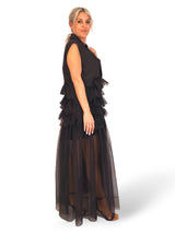 VESTIDO BLAZER VOLANTES TUL