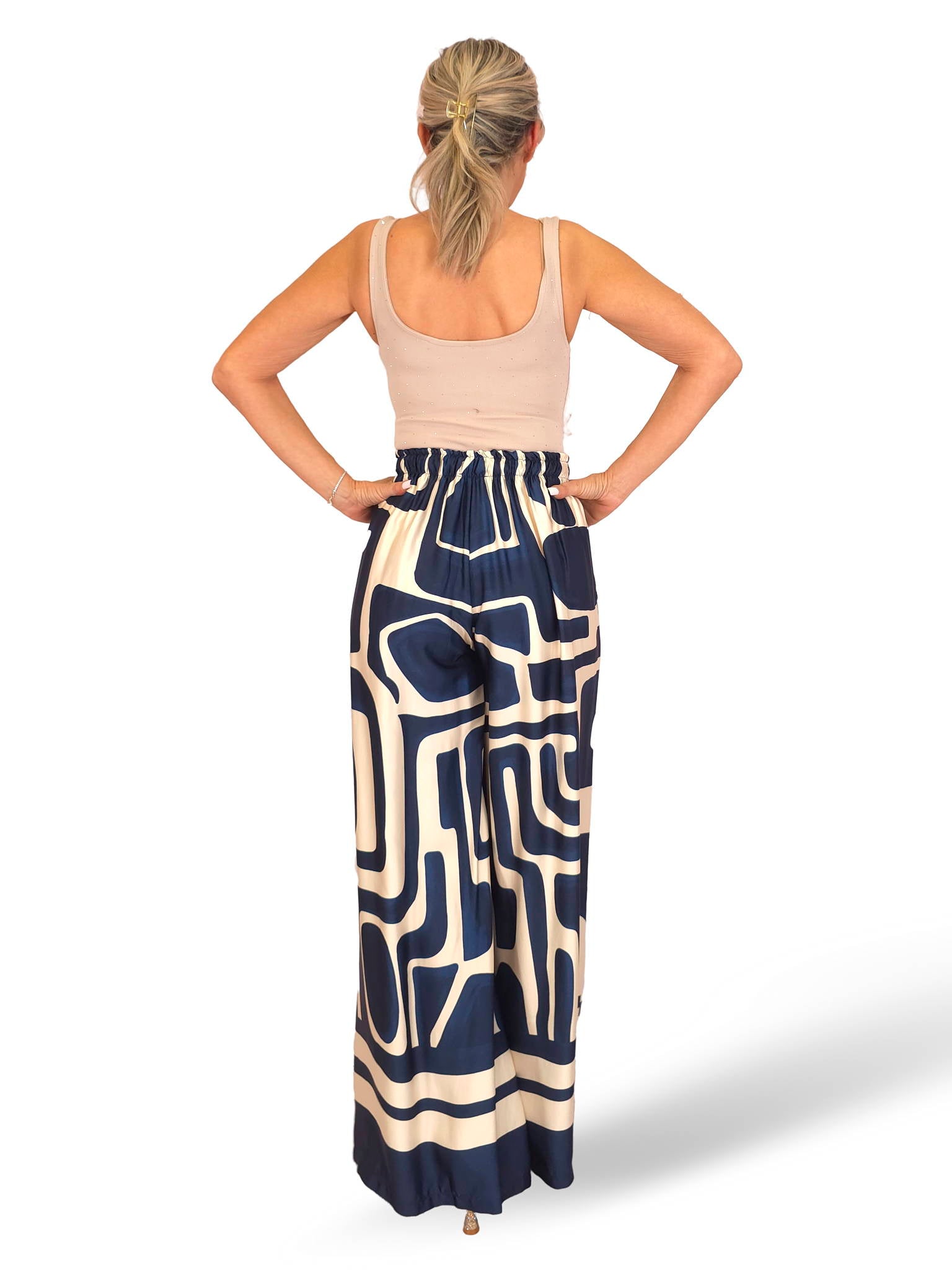 PANTALÓN ANCHO SATEN ESTAMPADO JOT