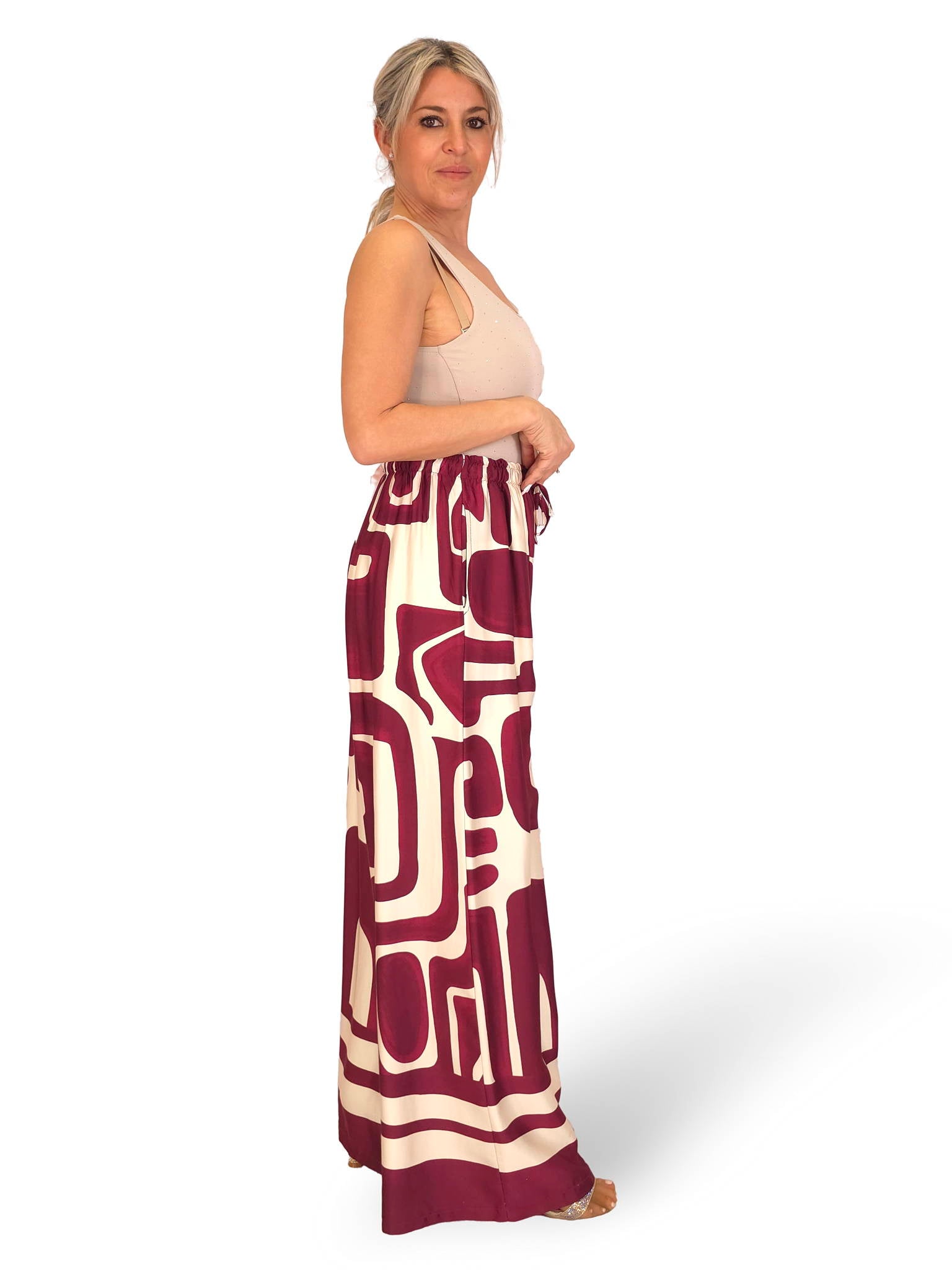 PANTALÓN ANCHO SATEN ESTAMPADO JOT