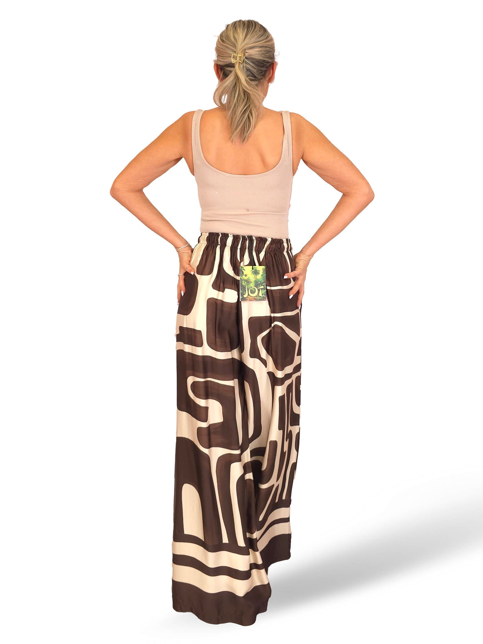 PANTALÓN ANCHO SATEN ESTAMPADO JOT
