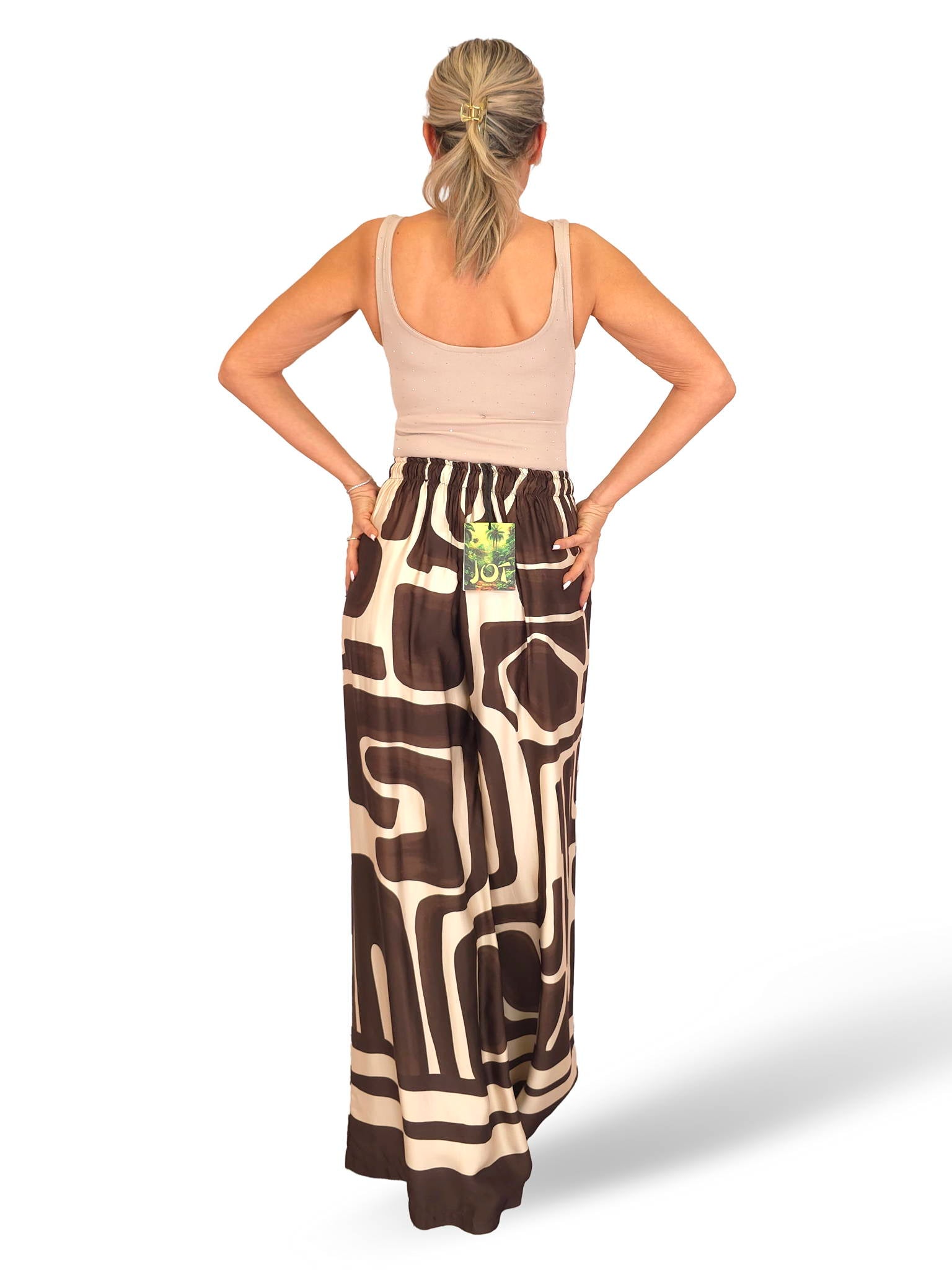 PANTALÓN ANCHO SATEN ESTAMPADO JOT