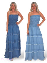 VESTIDO DENIM FRUNCIDO VOLANTES