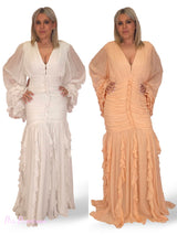 VESTIDO DRAPEADO VOLANTES JOT