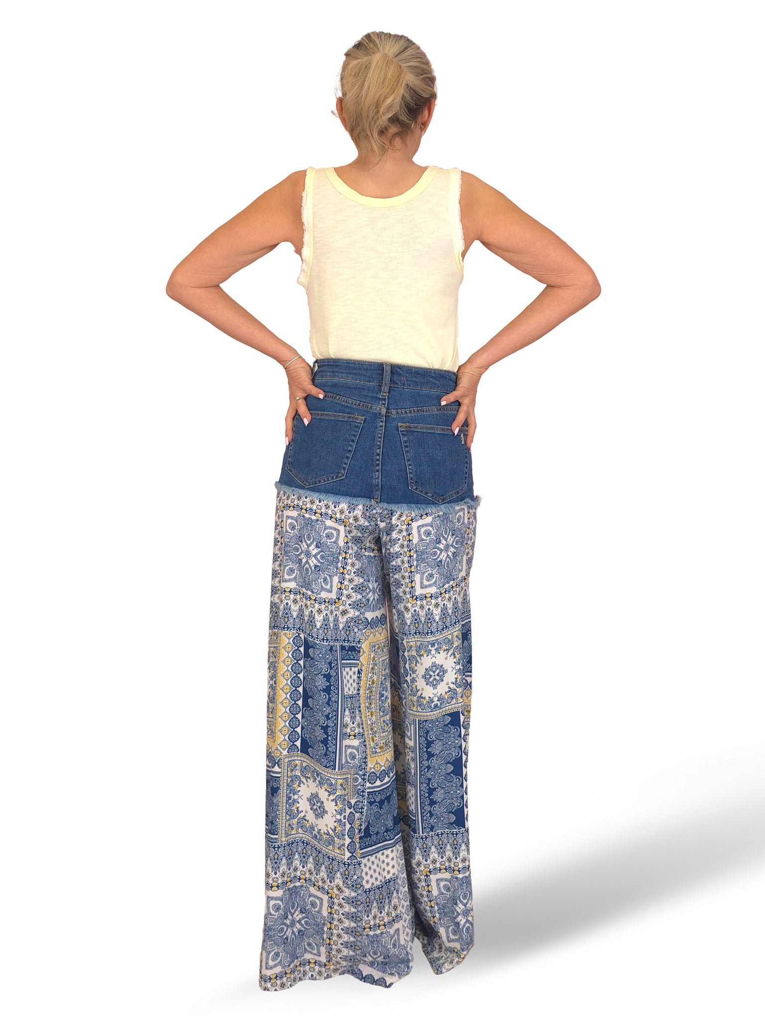 PANTALON FLUIDO COMBINADO DENIM JOT