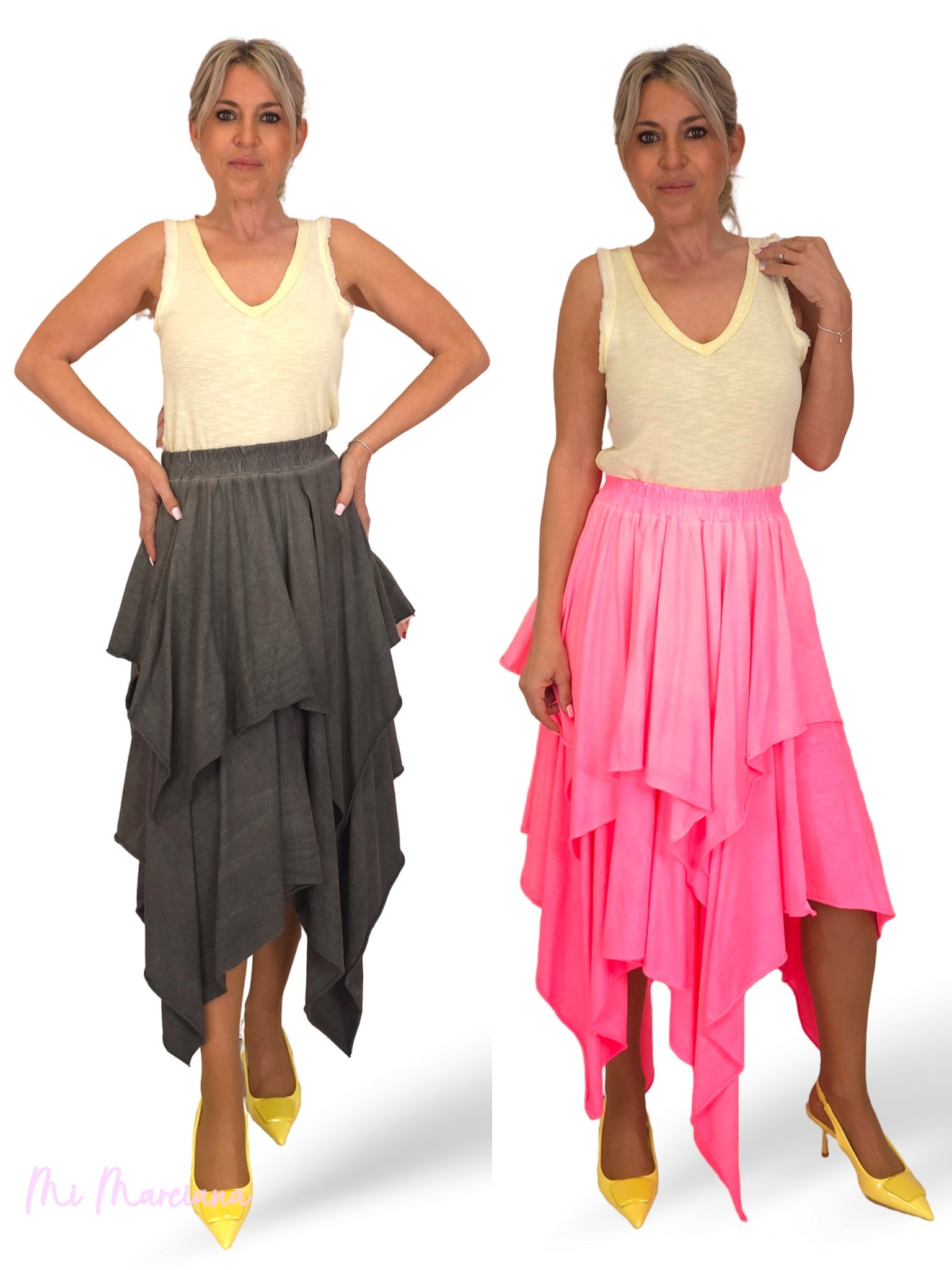 FALDA CAPAS PICO ALGODON