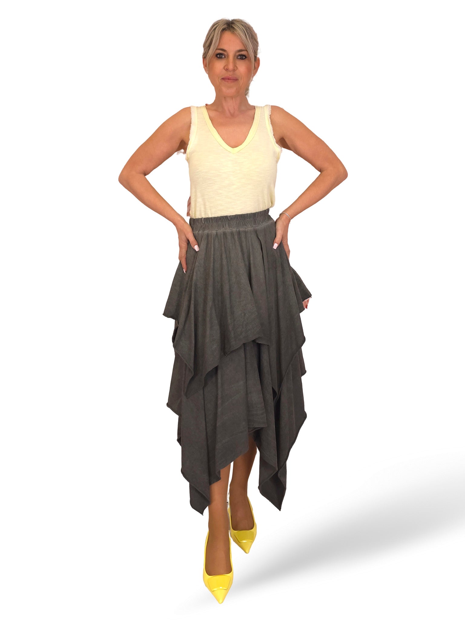 FALDA CAPAS PICO ALGODON
