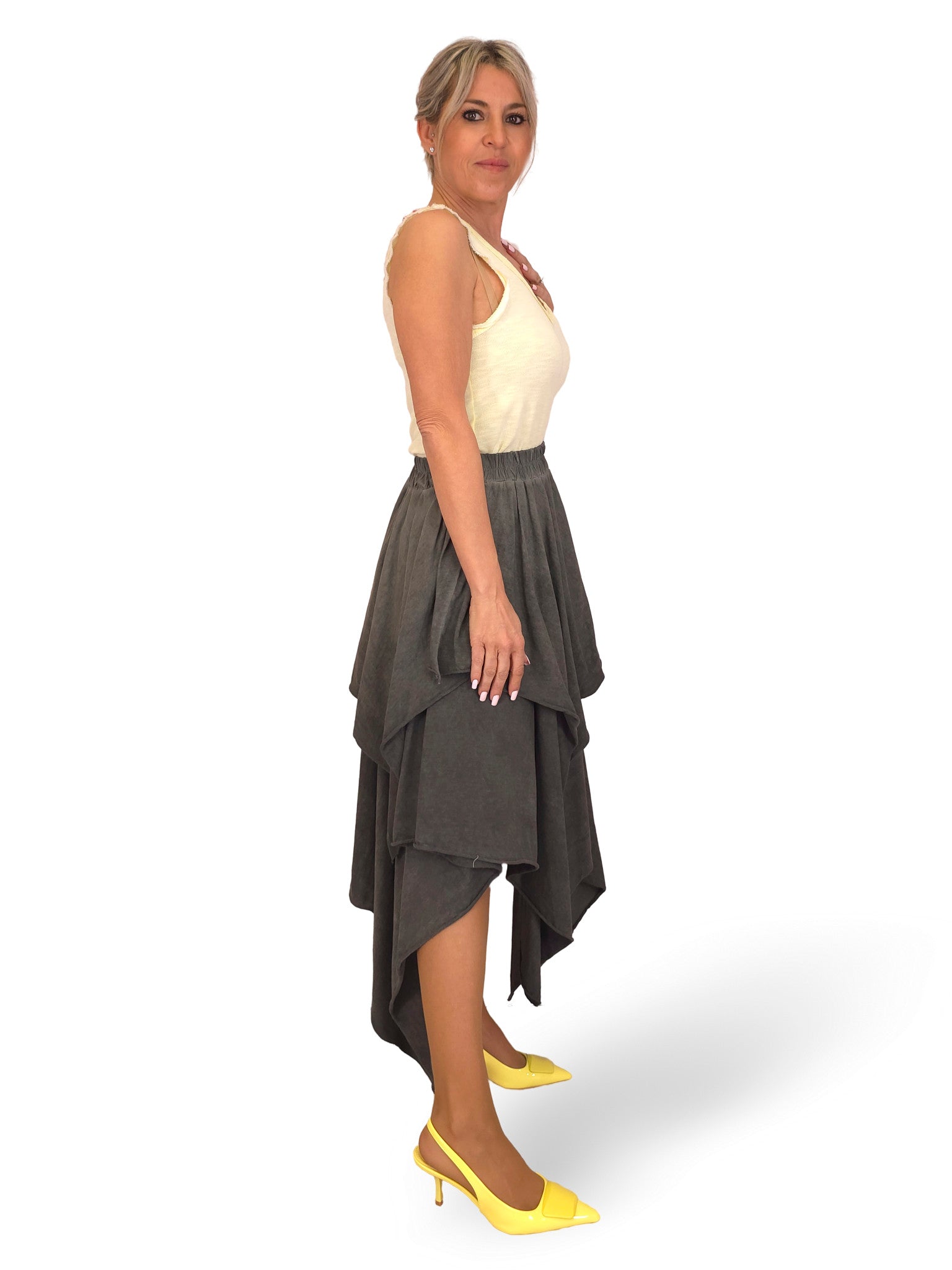 FALDA CAPAS PICO ALGODON