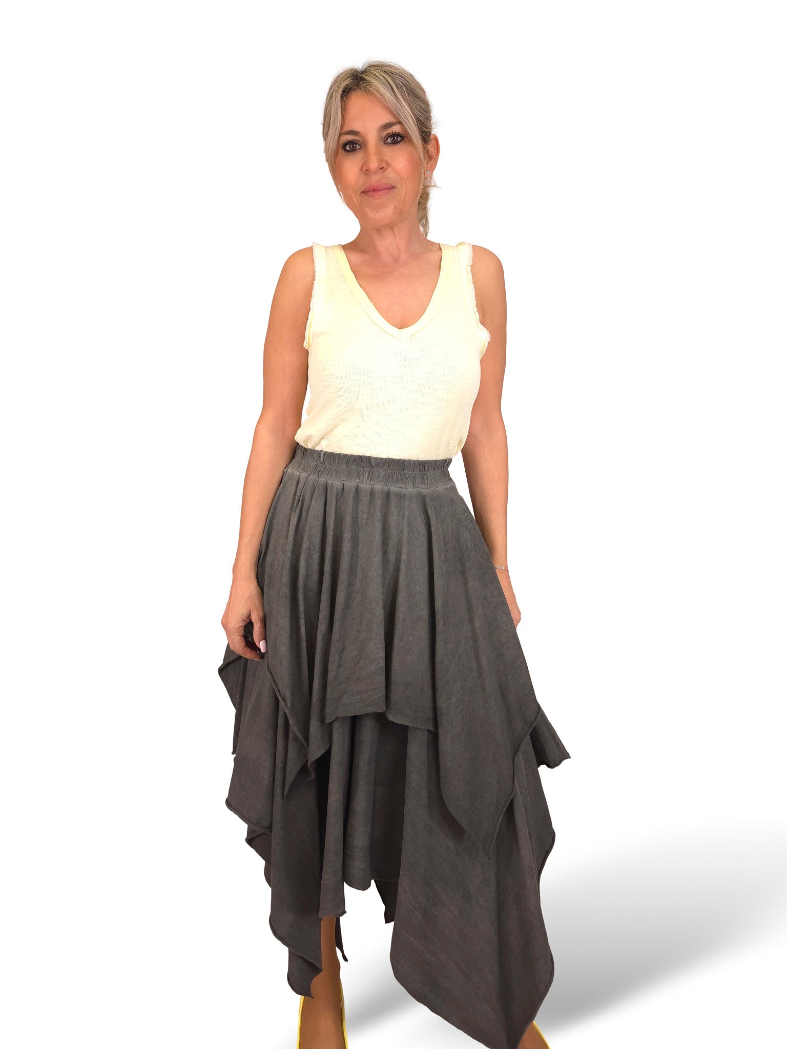 FALDA CAPAS PICO ALGODON
