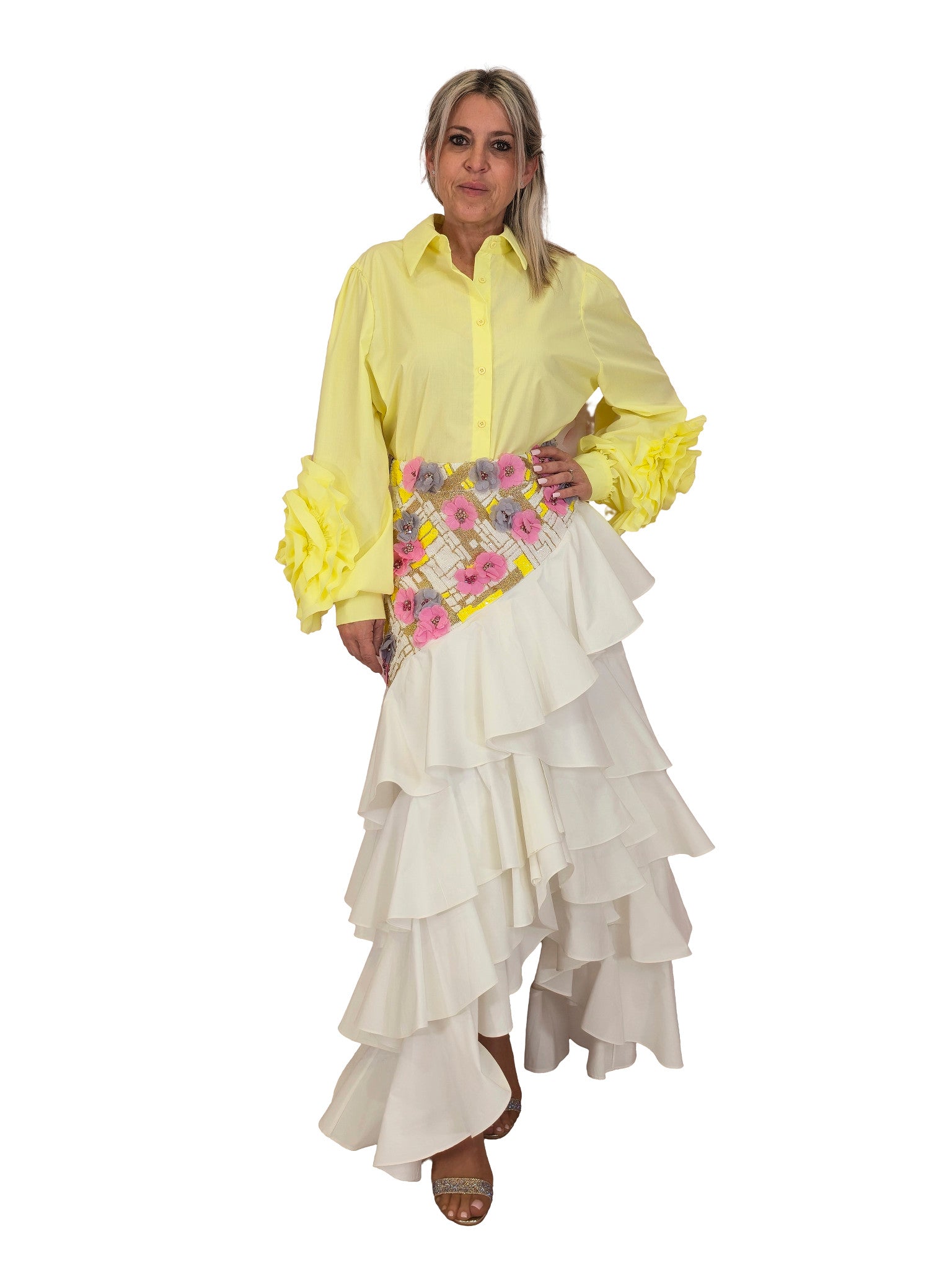 CAMISA MANGAS FLOR