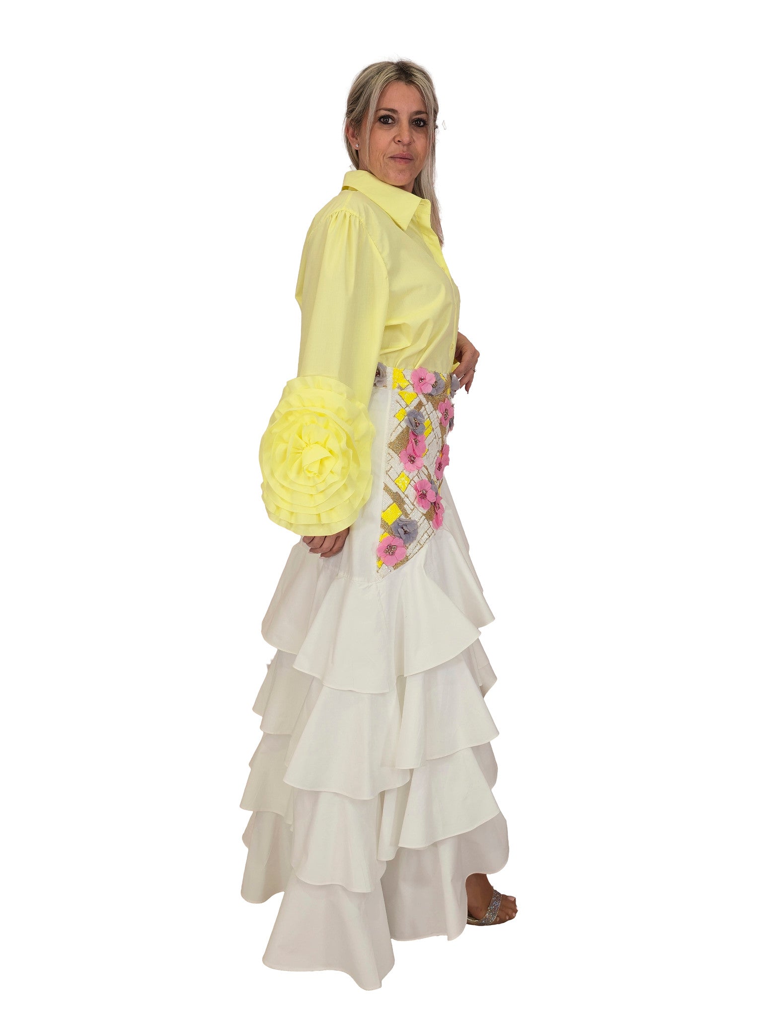 CAMISA MANGAS FLOR