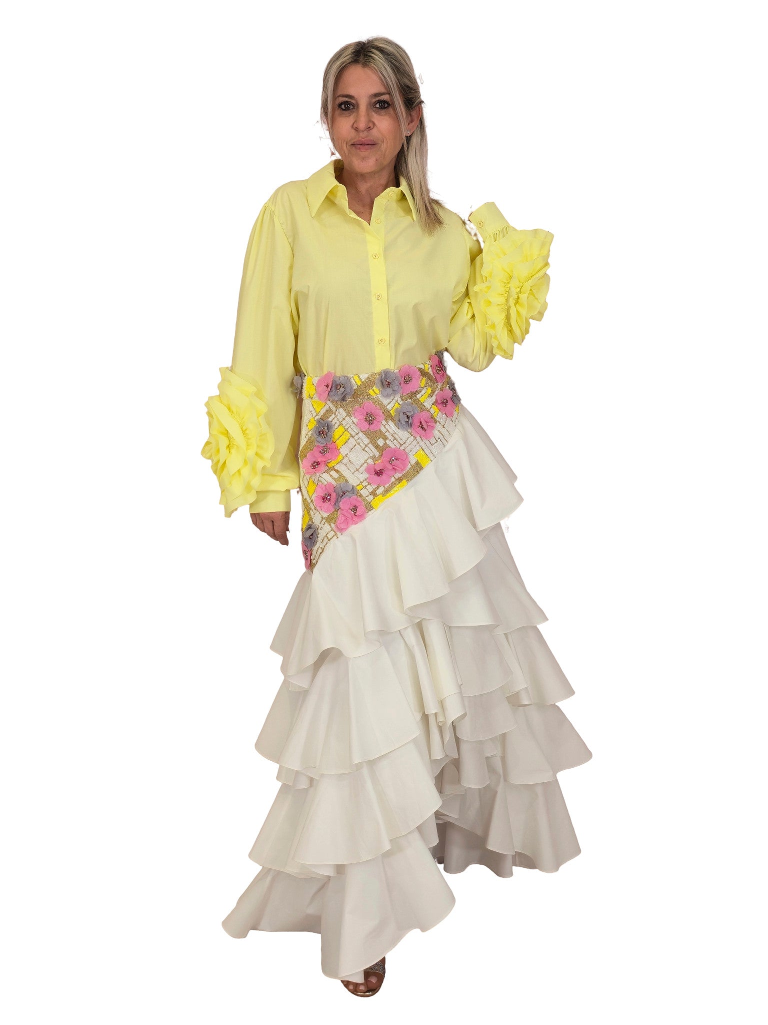 CAMISA MANGAS FLOR