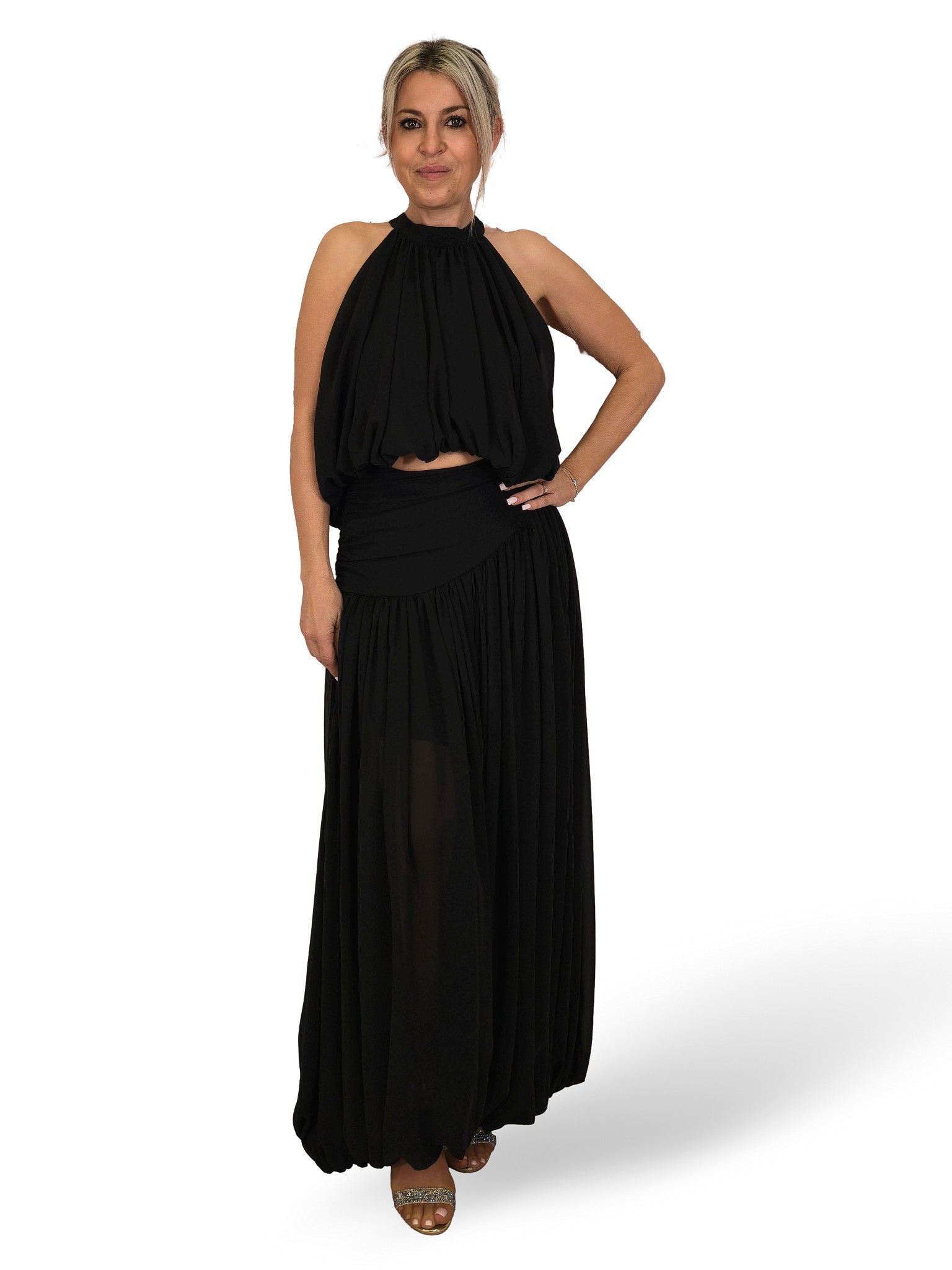 ENSEMBLE HAUT ET PANTALON EN CHIFFON ALIDN