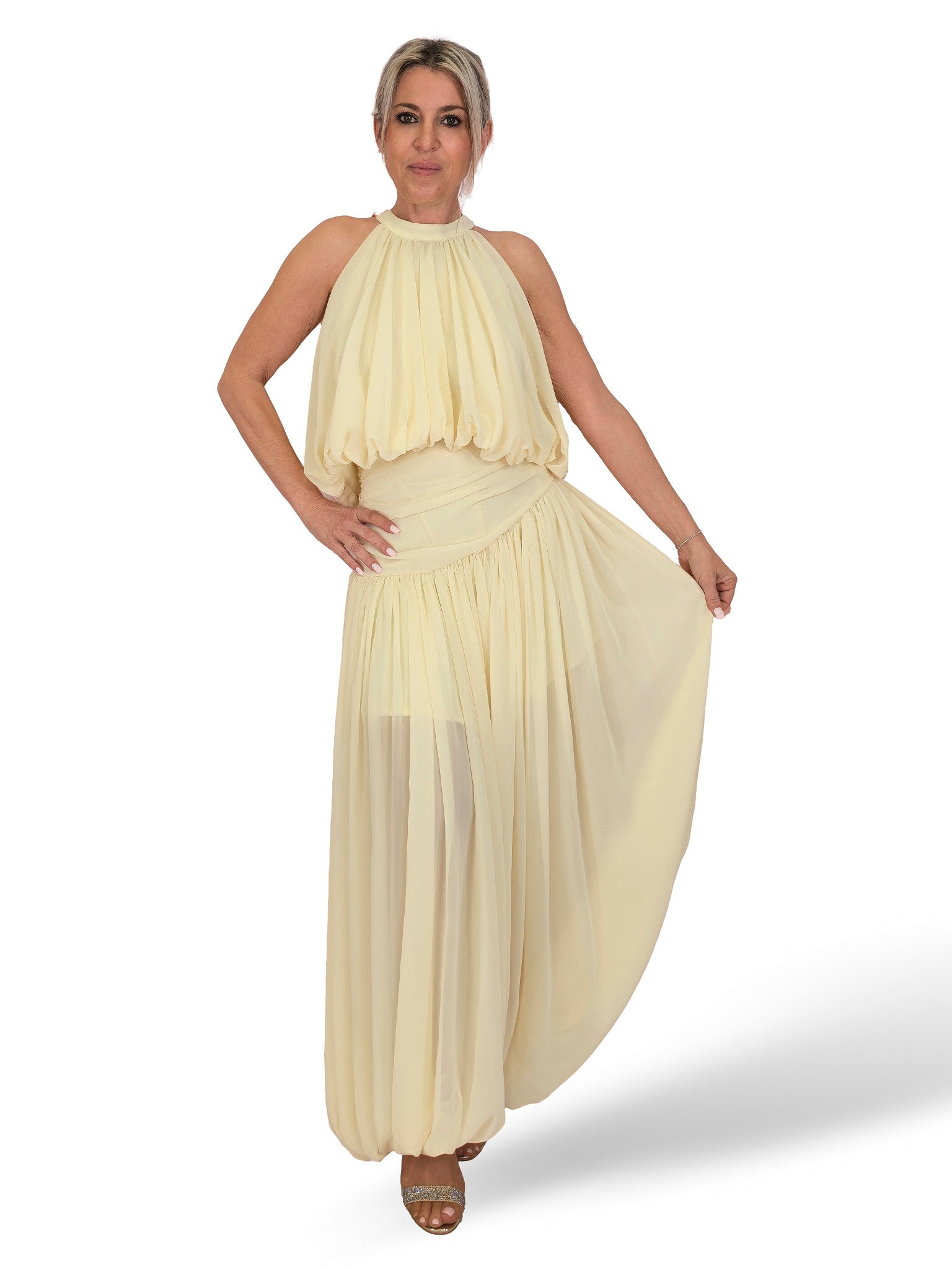 ENSEMBLE HAUT ET PANTALON EN CHIFFON ALIDN