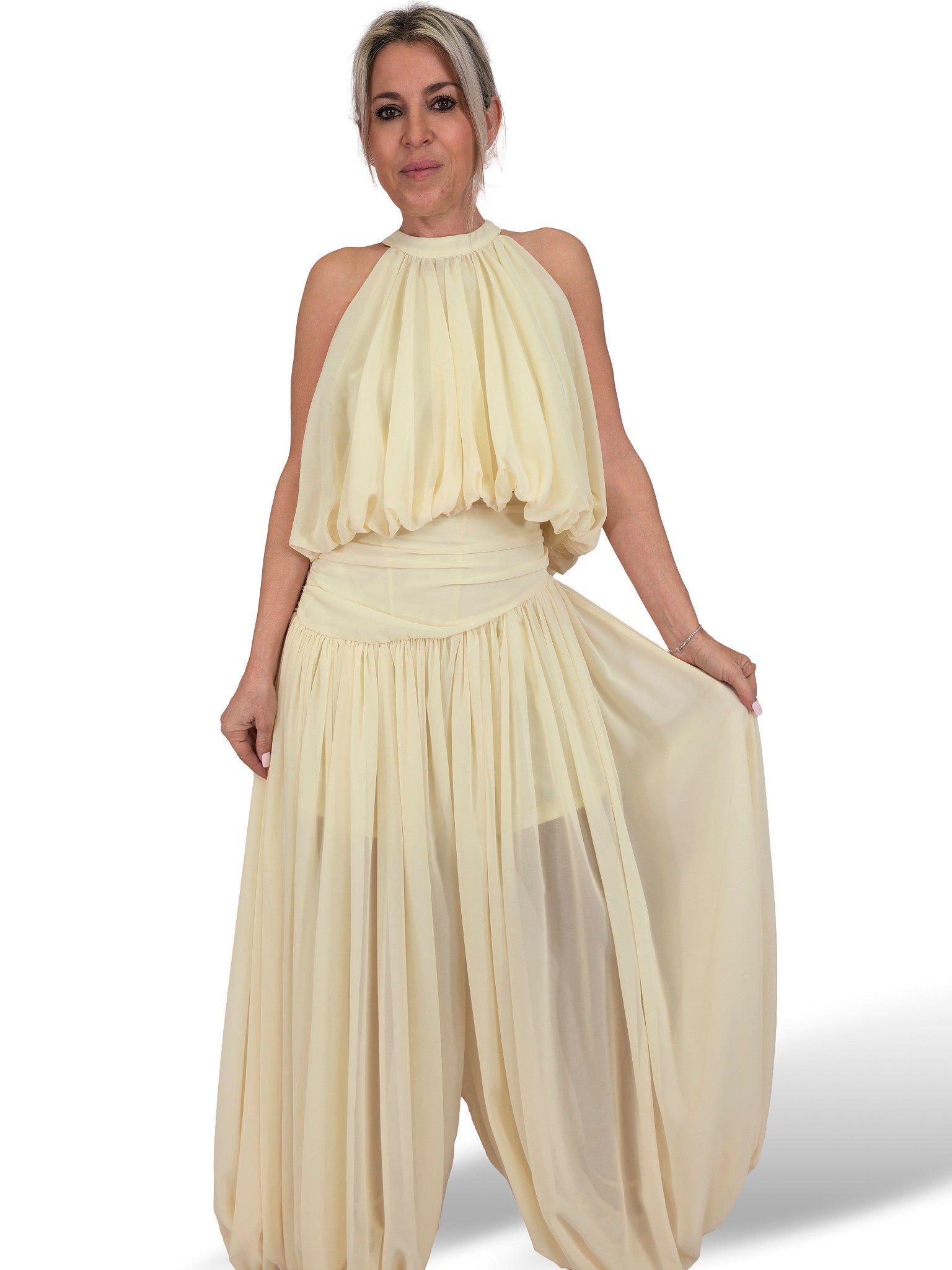 ENSEMBLE HAUT ET PANTALON EN CHIFFON ALIDN