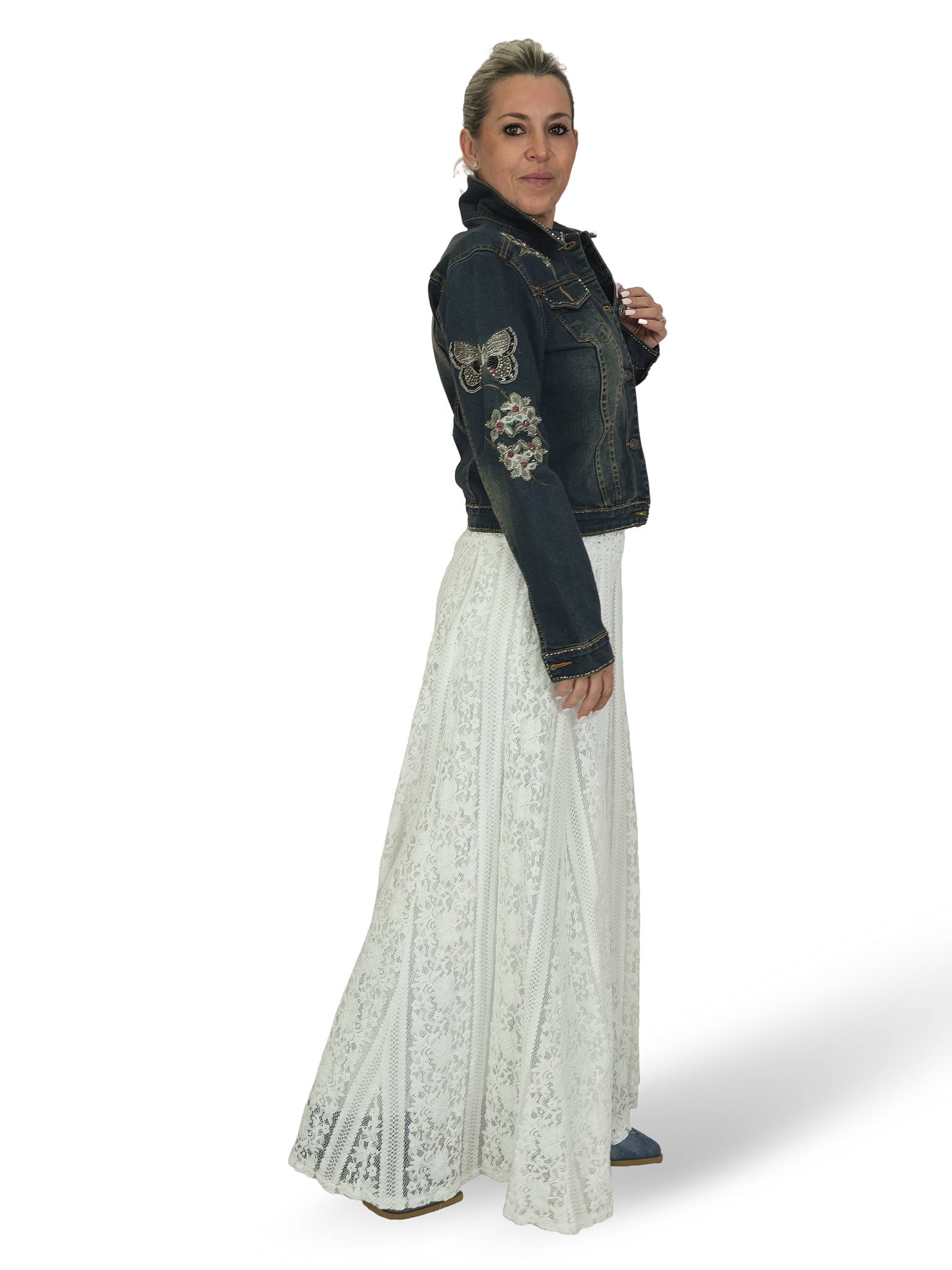 JOT bestickte Jeansjacke