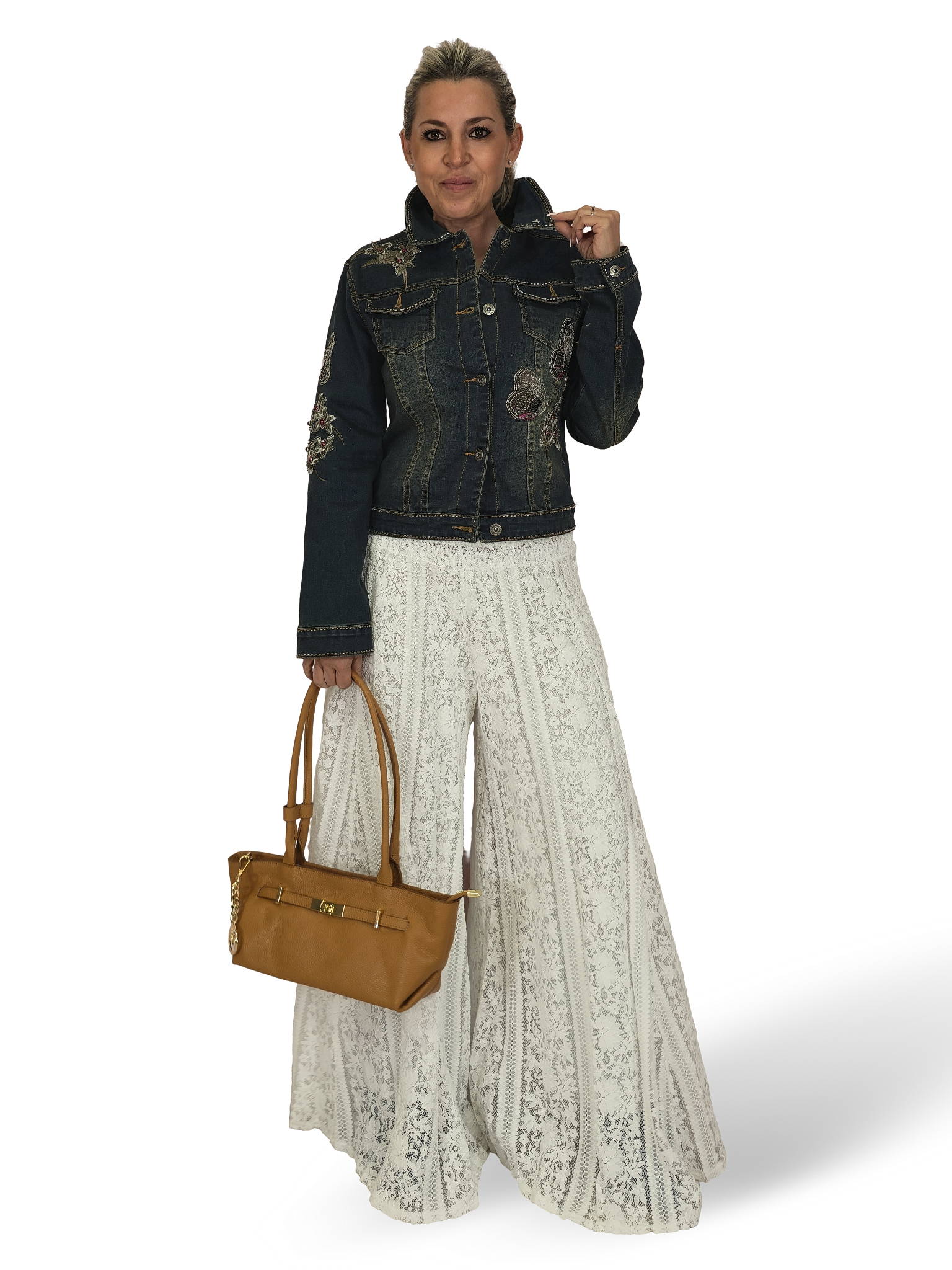 JOT bestickte Jeansjacke