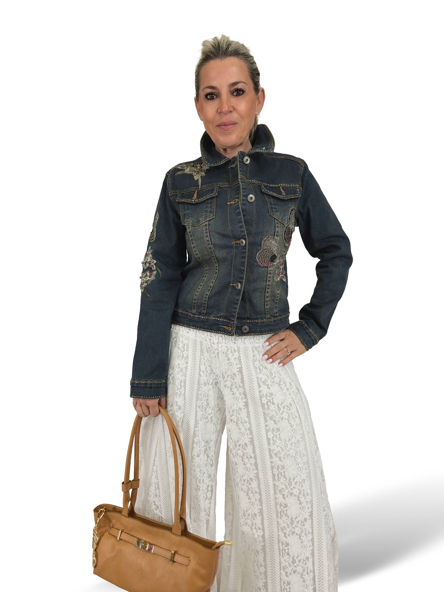 JOT bestickte Jeansjacke