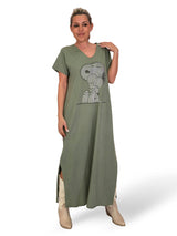 Abito lungo di Snoopy con strass