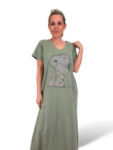 Abito lungo di Snoopy con strass