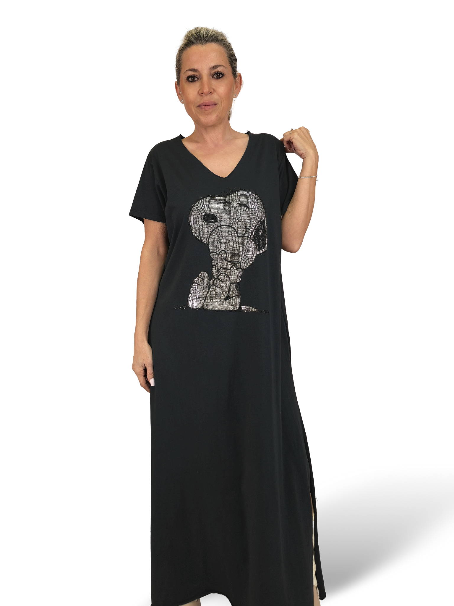 Abito lungo di Snoopy con strass