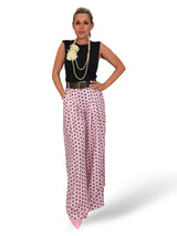 Palazzo-Hose mit Polka-Dots und Falten