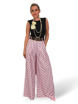 Palazzo-Hose mit Polka-Dots und Falten