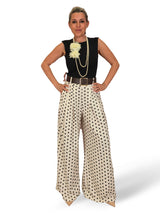 Palazzo-Hose mit Polka-Dots und Falten