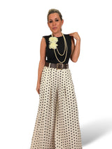 Palazzo-Hose mit Polka-Dots und Falten