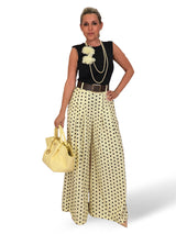 Palazzo-Hose mit Polka-Dots und Falten