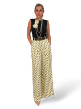 Palazzo-Hose mit Polka-Dots und Falten