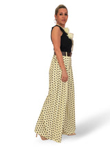 Palazzo-Hose mit Polka-Dots und Falten