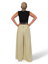 Palazzo-Hose mit Polka-Dots und Falten