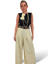 Palazzo-Hose mit Polka-Dots und Falten