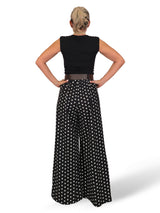 Palazzo-Hose mit Polka-Dots und Falten