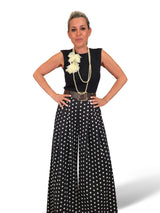 Palazzo-Hose mit Polka-Dots und Falten