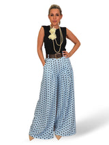 Palazzo-Hose mit Polka-Dots und Falten