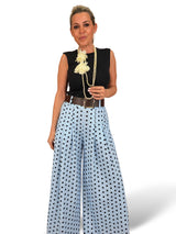 Palazzo-Hose mit Polka-Dots und Falten