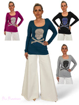 CAMISETA CALAVERA BRILLOS JOT