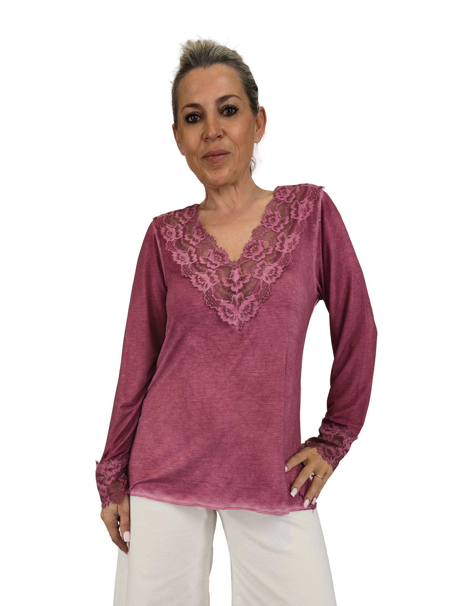 Top de lingerie de manga comprida JOT