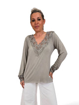 Top de lingerie de manga comprida JOT
