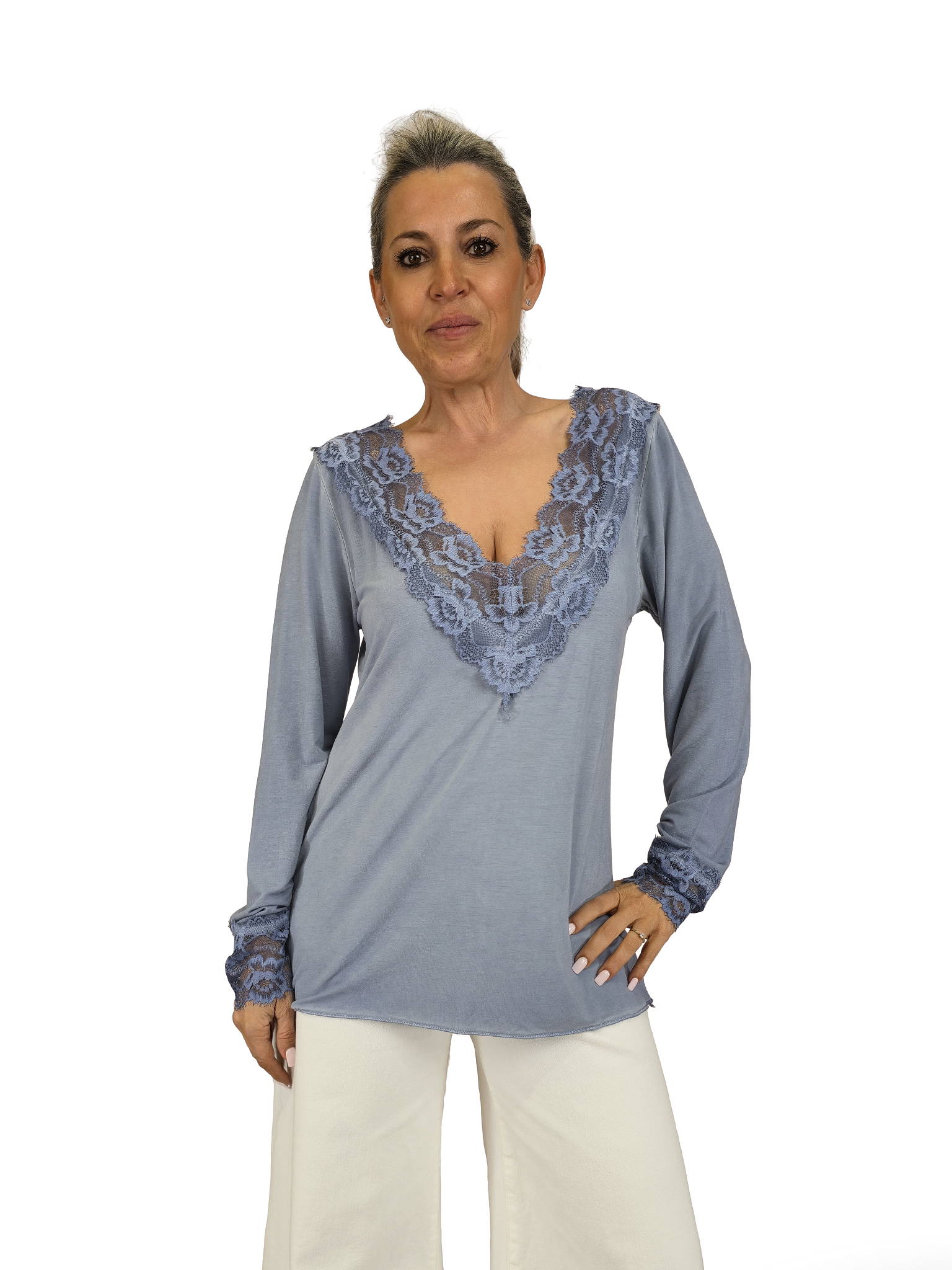 Top de lingerie de manga comprida JOT