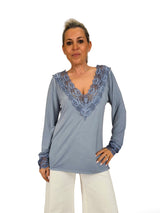 Top de lingerie de manga comprida JOT