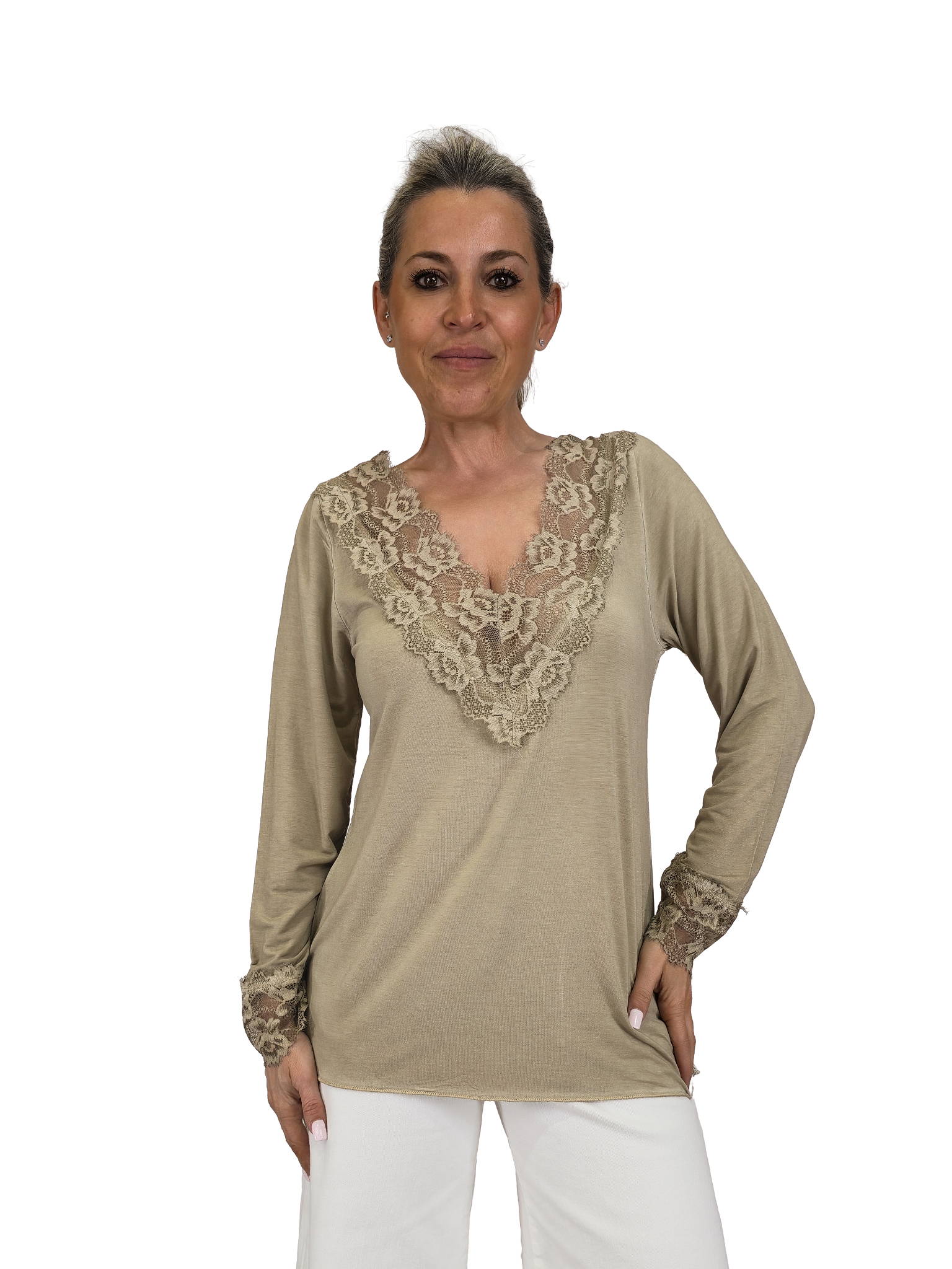 Top de lingerie de manga comprida JOT
