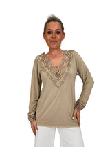 Top de lingerie de manga comprida JOT