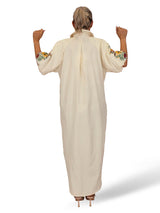 VESTIDO CAMISERO RAYAS MANGAS BORDADAS JOT