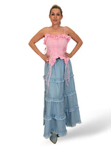 FALDA TENCEL DESFLECADA